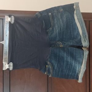 Indigo Blue Maternity Shorts, Denim, Medium
